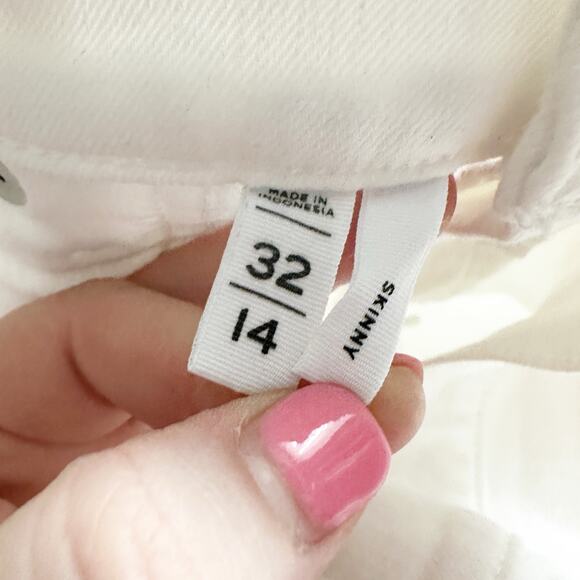 LOFT White Skinny Jeans women’s size 14/32 high rise five pocket - Picture 6 of 10